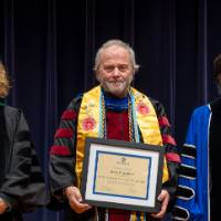 Provost Drake, Jeroen Wagendorp, and President Mantella